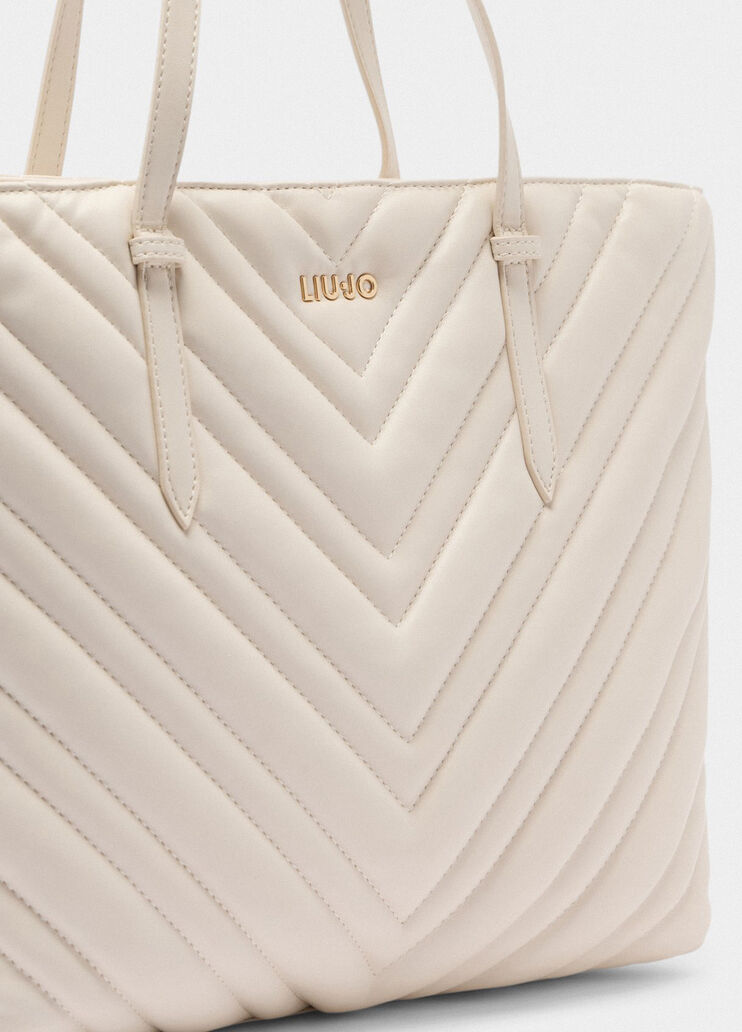 Large quilted shopping bag white Liu Jo - large image number 4