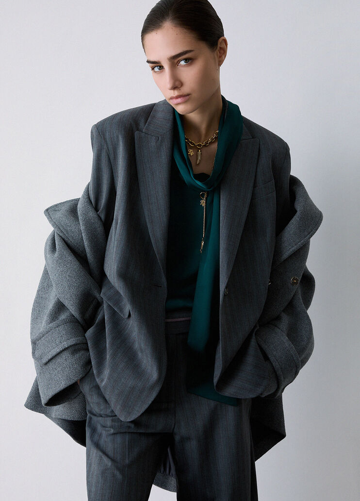 Blazer with button jewel dark grey Liu Jo - medium
