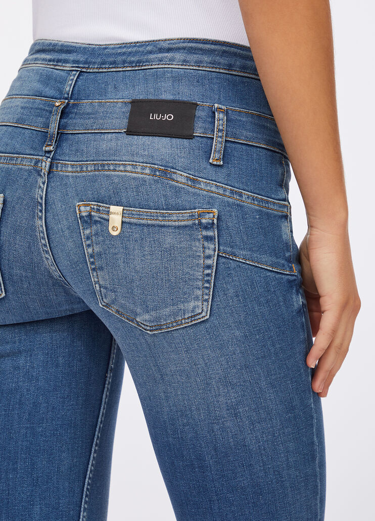 Джинсы скинни высокой посадки темный деним Liu Jo - large image number 3
