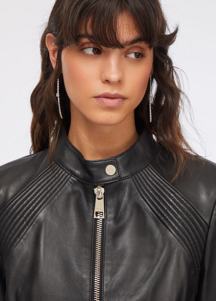 Bikerjacke aus Leder Schwarz Liu Jo - large image number 3