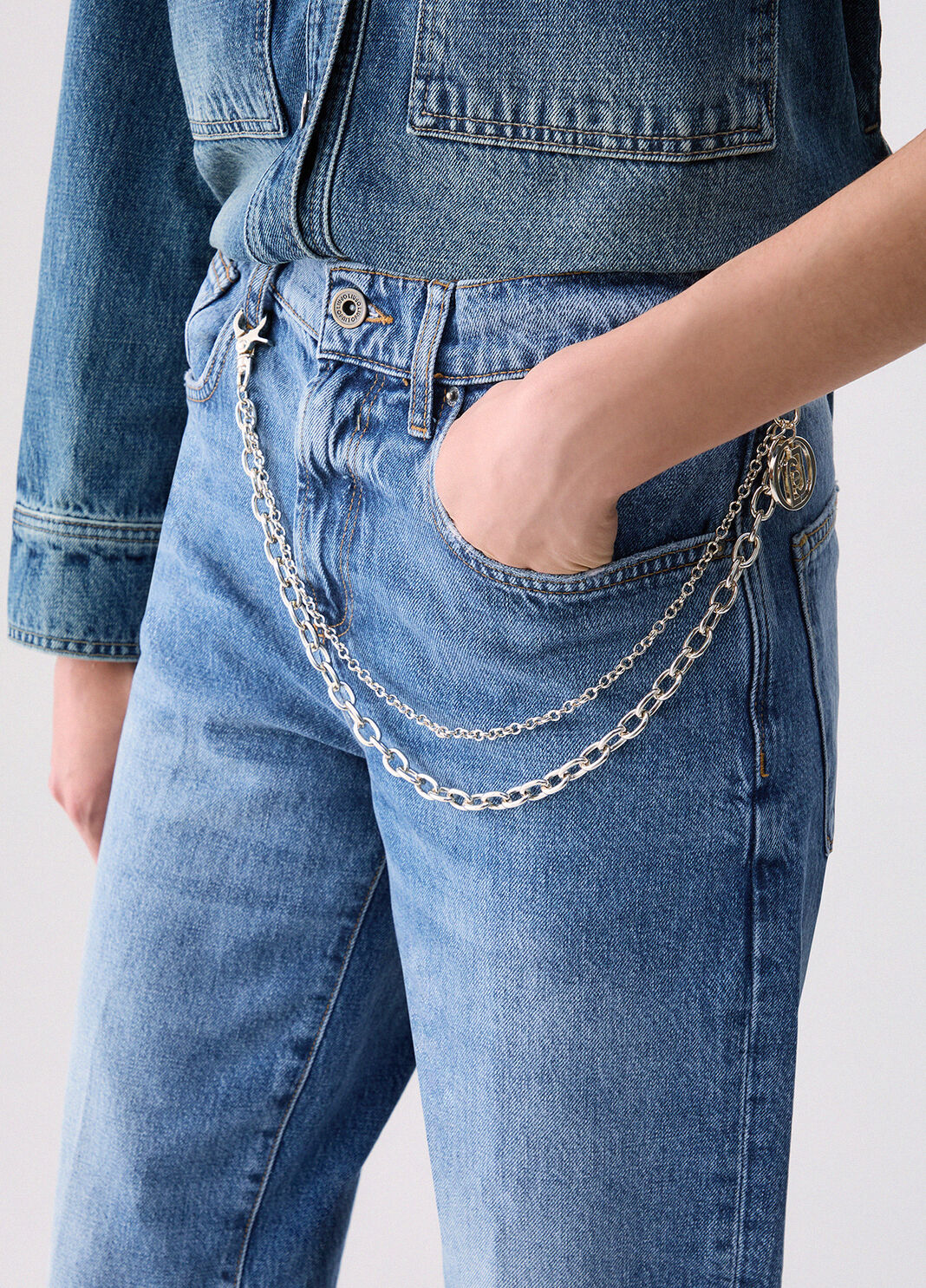 Boyfriend jeans with rips blue denim Liu Jo - large image number 4