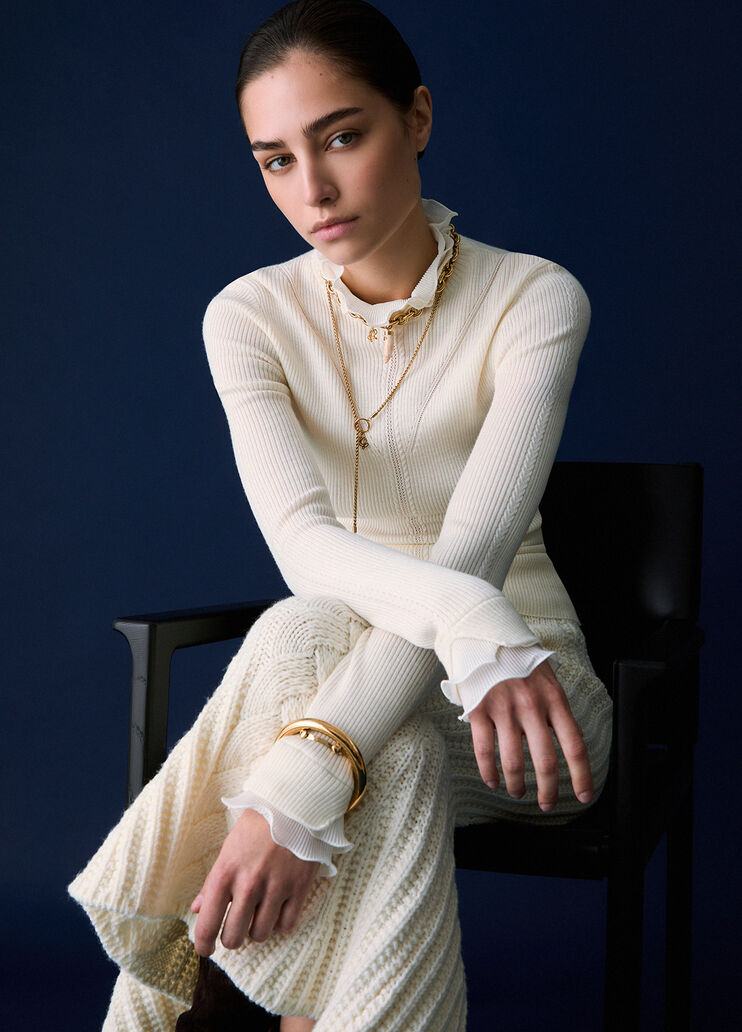 Wool Turtleneck with Ruffles white wool Liu Jo - medium