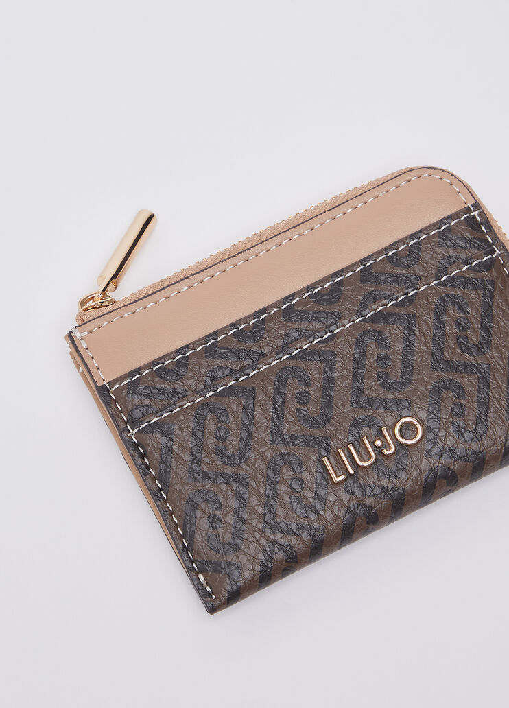 Monogram credit card case dark brown Liu Jo - medium