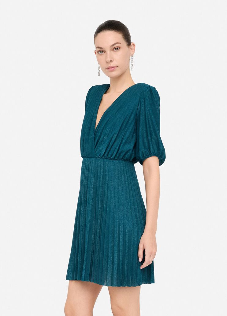 Vestido corto plisado elegante verde oscuro Liu Jo - large image number 3 Vestido corto plisado elegante verde oscuro Liu Jo - large image number 3