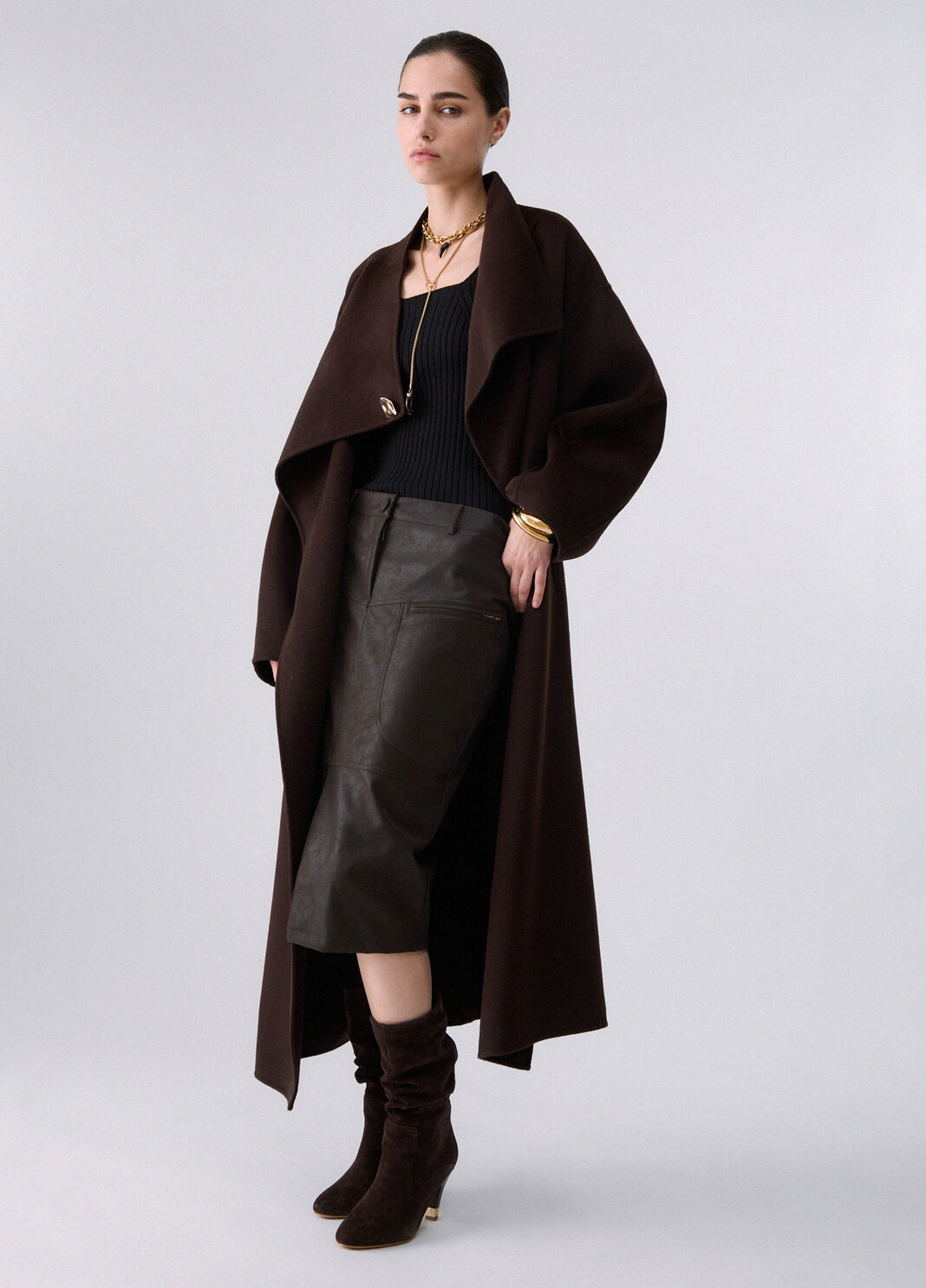 Oversized wool coat mocha Liu Jo - large image number 5