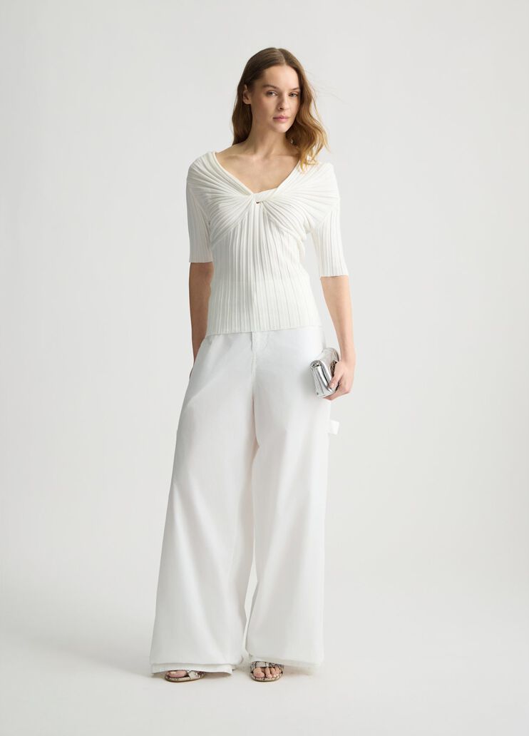 Knit top white wool Liu Jo - large image number 5 Knit top white wool Liu Jo - large image number 5