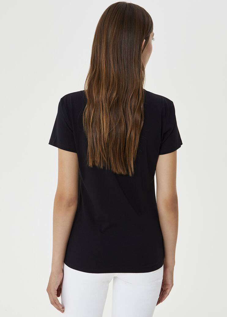 T-shirt with print and appliqués Black Liu Jo - large image number 1