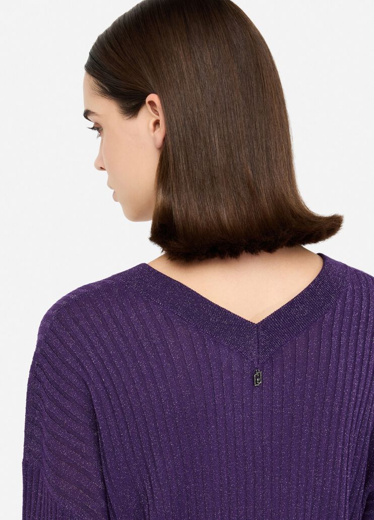 Pull à encolure en V violet Liu Jo - large image number 4