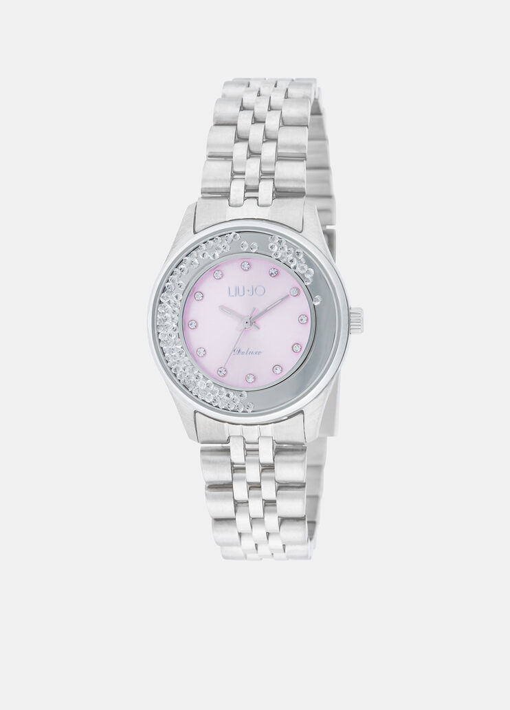 Steel watch with diamantés pink Liu Jo - medium Steel watch with diamantés pink Liu Jo - medium
