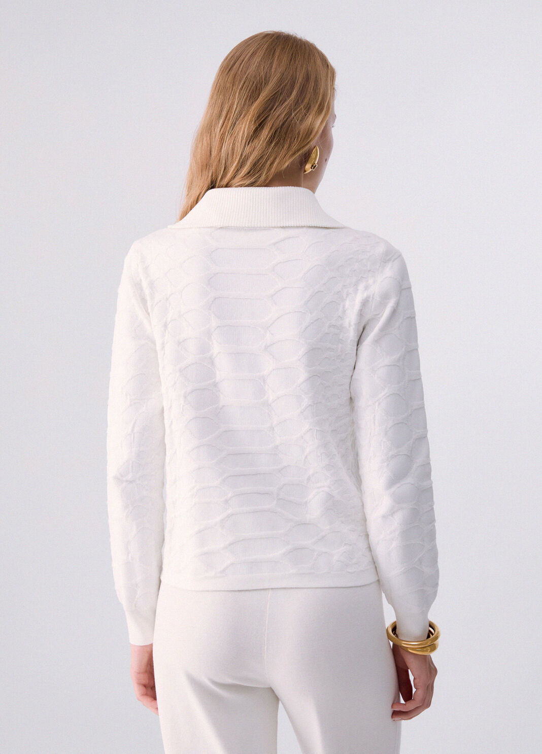 Crocodile Jacquard Sweater white wool Liu Jo - large image number 1