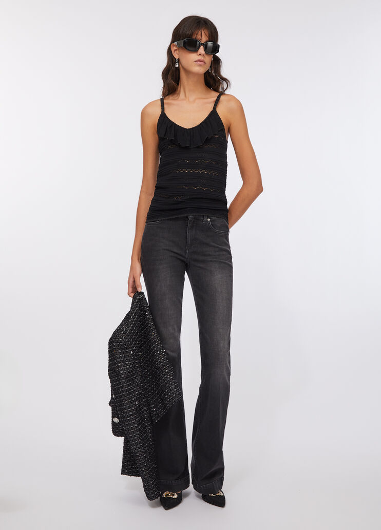 Ажурный трикотажный топ черный Liu Jo - large image number 5