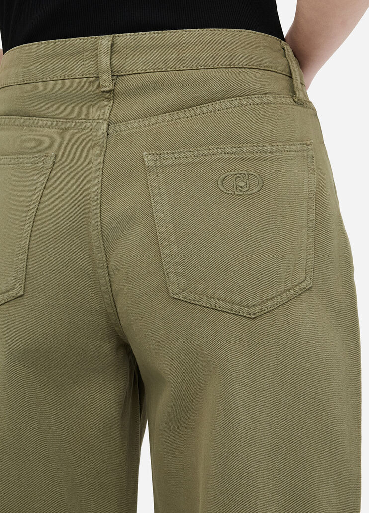 Pantalon droit vert militaire Liu Jo - large image number 2 Pantalon droit vert militaire Liu Jo - large image number 2