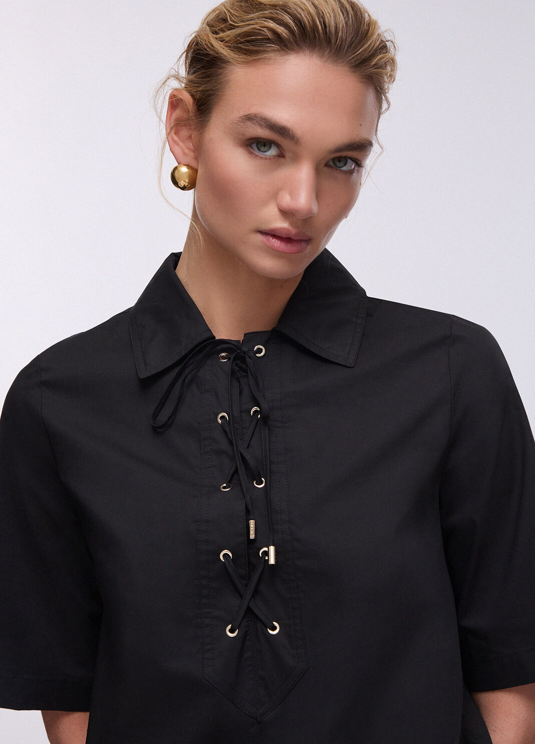 Short poplin dress black Liu Jo - large image number 4
