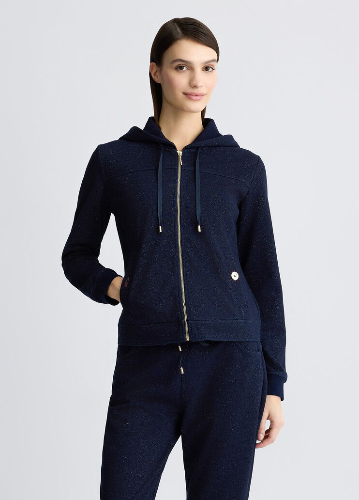 Lurex® sweatshirt with zip dark denim Liu Jo - medium Lurex® sweatshirt with zip dark denim Liu Jo - medium