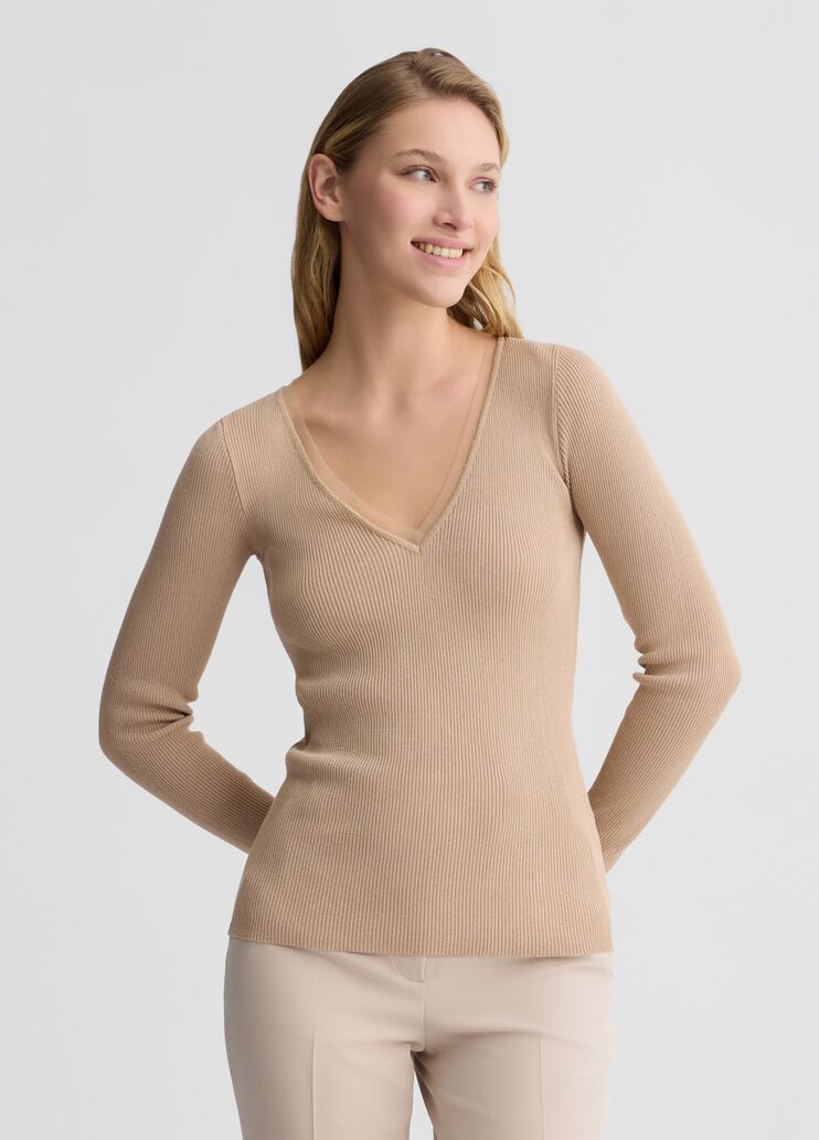 V-neck jumper beige Liu Jo - medium V-neck jumper beige Liu Jo - medium