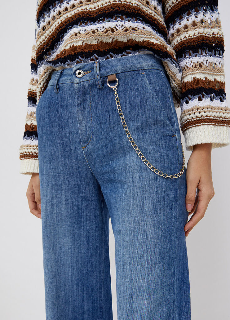 Jean écoconçu avec chaîne denim bleu foncé Liu Jo - large image number 2 Jean écoconçu avec chaîne denim bleu foncé Liu Jo - large image number 2