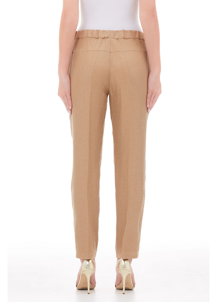 Pantalon en lin et cupro beige Liu Jo - large image number 1 Pantalon en lin et cupro beige Liu Jo - large image number 1