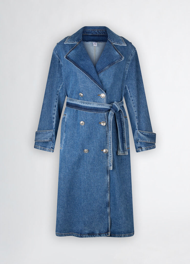 Denim trench coat blue denim Liu Jo - large image number 6 Denim trench coat blue denim Liu Jo - large image number 6