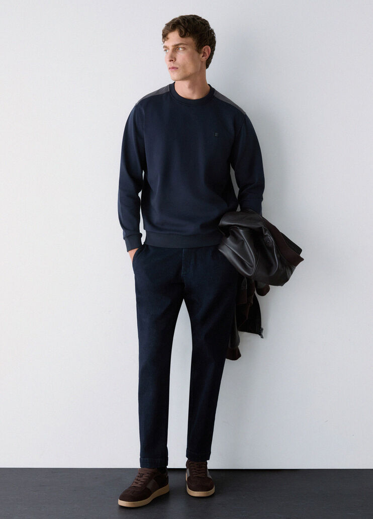 Sweatshirt with scuba inserts dark blue Liu Jo - medium