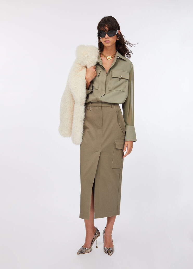 Cotton cargo skirt asparagus Liu Jo - large image number 5