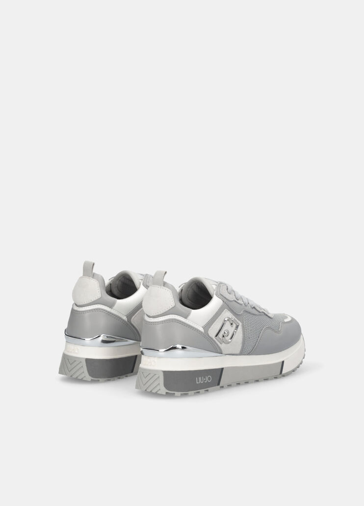 Leather and mesh sneakers grey Liu Jo - large image number 3 Leather and mesh sneakers grey Liu Jo - large image number 3