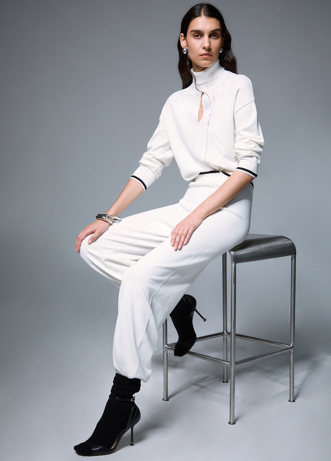 Knit Trousers white wool Liu Jo - large image number 3
