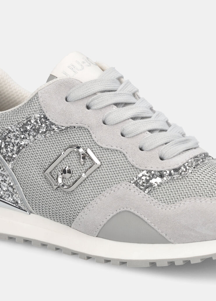Sneakers avec glitters et mesh gris Liu Jo - large image number 6