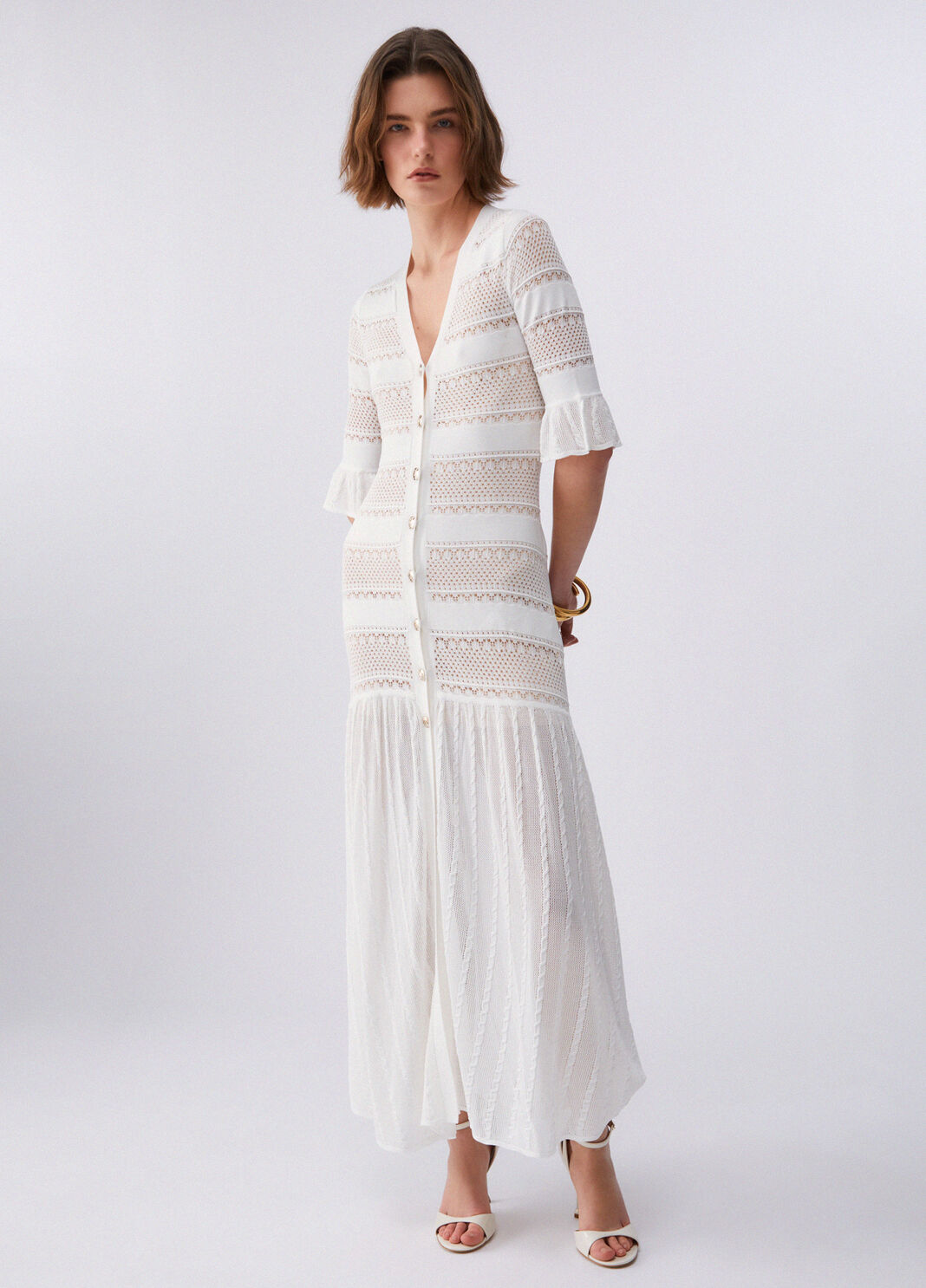 Vestido largo de punto blanco Liu Jo - large image number 0