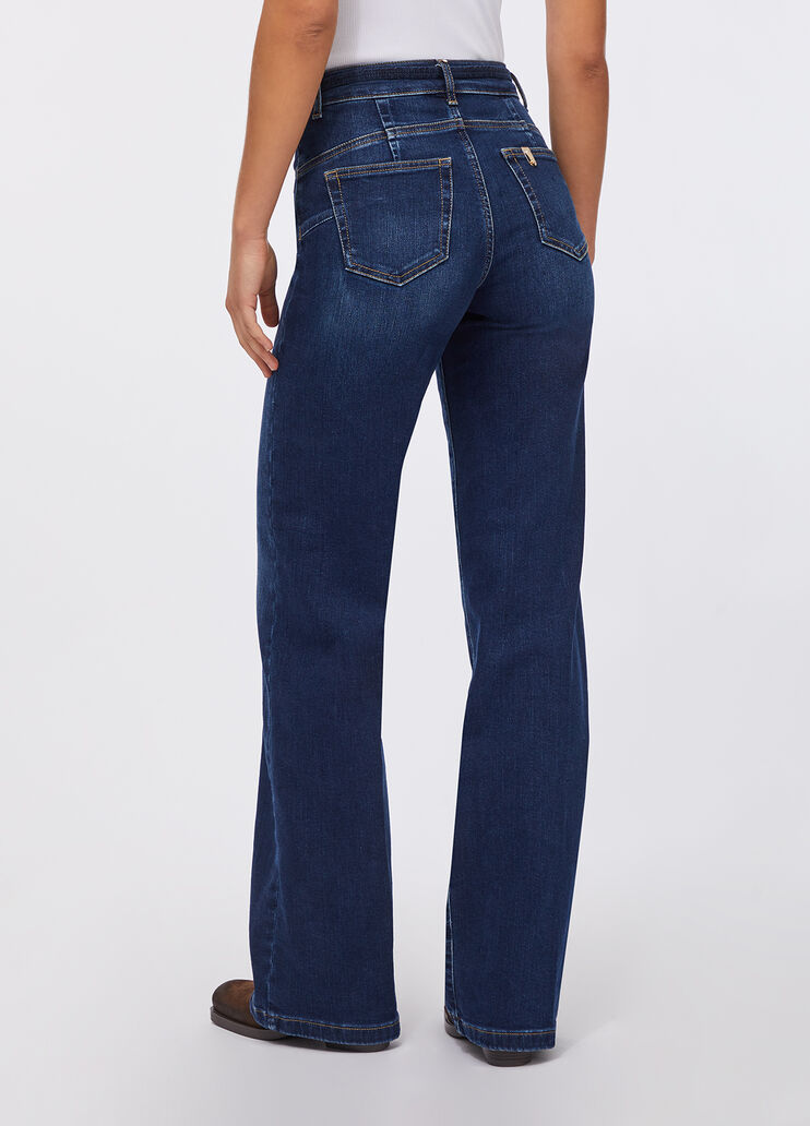 Jean évasé avec ceinture denim bleu foncé Liu Jo - large image number 1