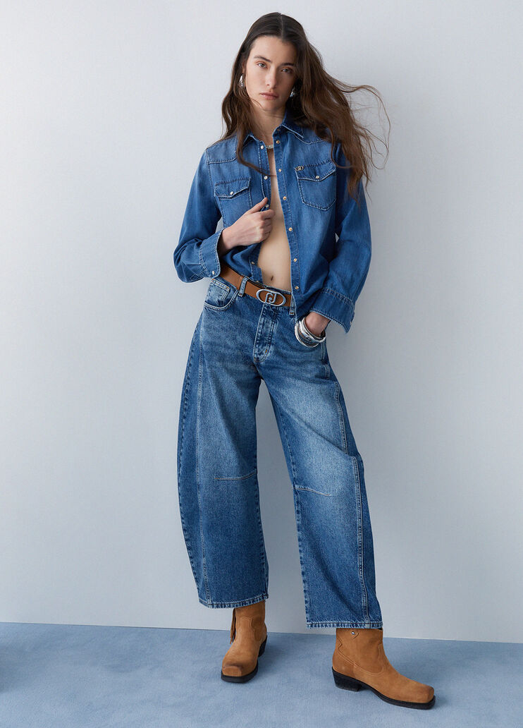 Jeans balloon a vita bassa denim blu Liu Jo - medium