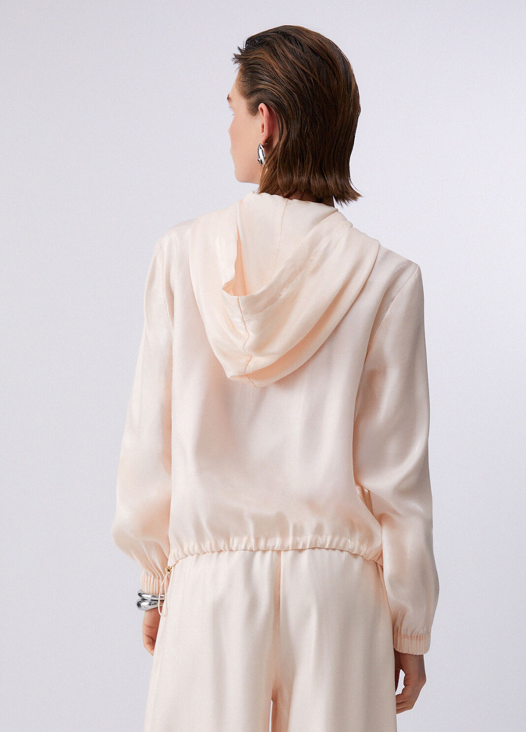 Laminated hooded jacket champagne Liu Jo - large image number 1