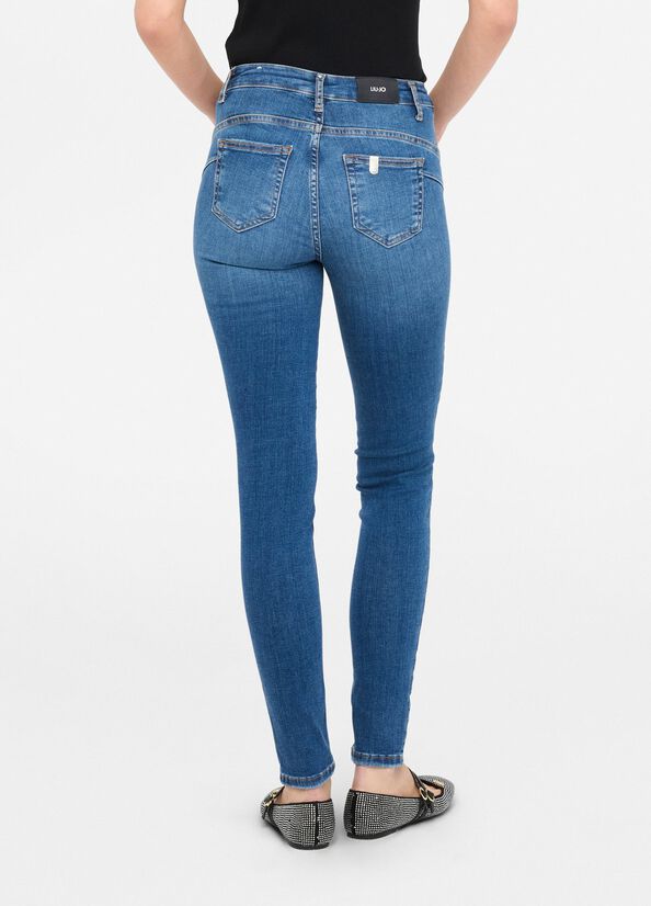 Skinny-Jeans mit hohem Bund Dunkles Denimblau Liu Jo - large image number 1