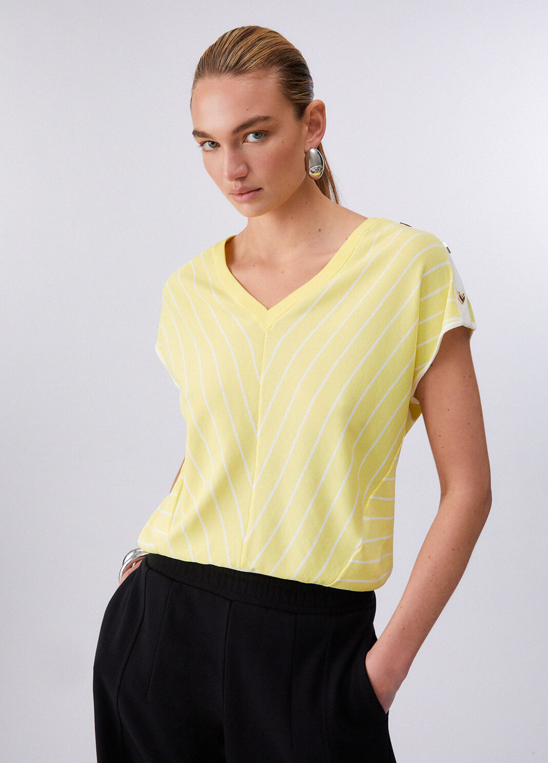 Gestreiftes Top gelb Liu Jo - large image number 0