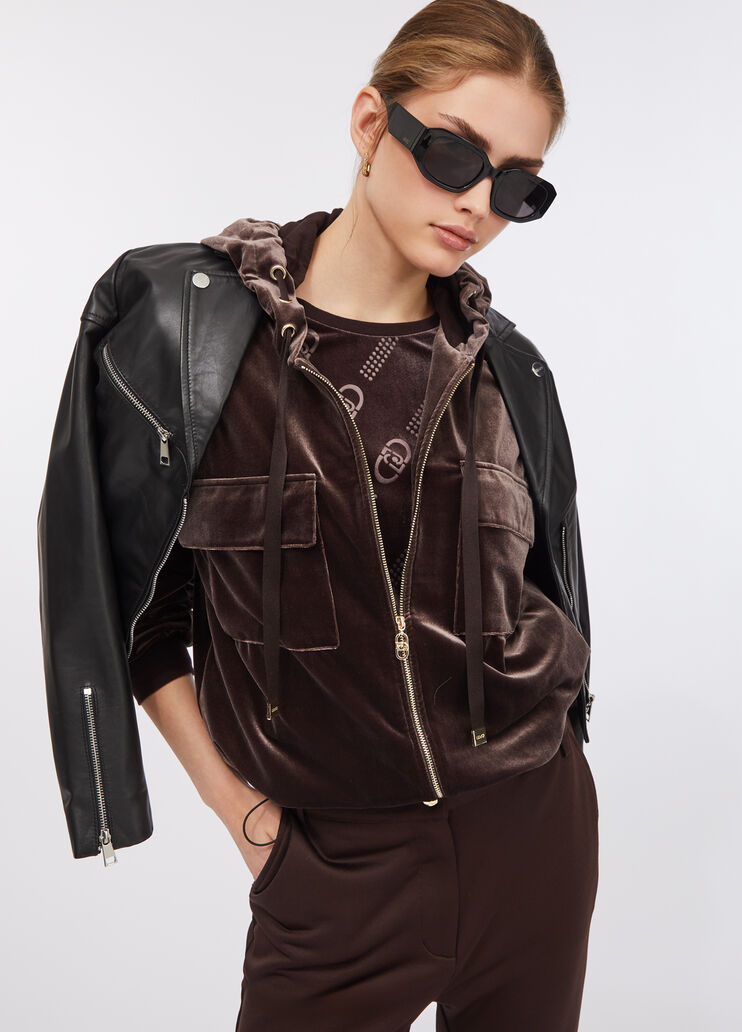 Chenille hoodie chocolate Liu Jo - large image number 4