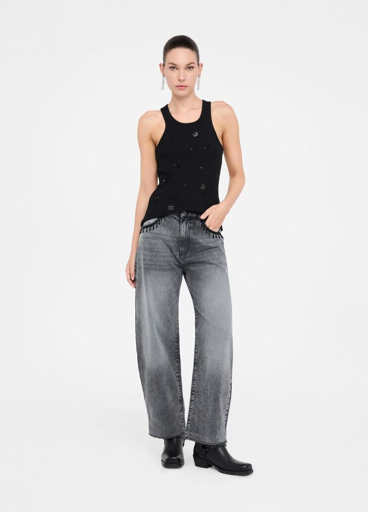 Balloon jeans with bejewelled embroidery black Liu Jo - medium Balloon jeans with bejewelled embroidery black Liu Jo - medium