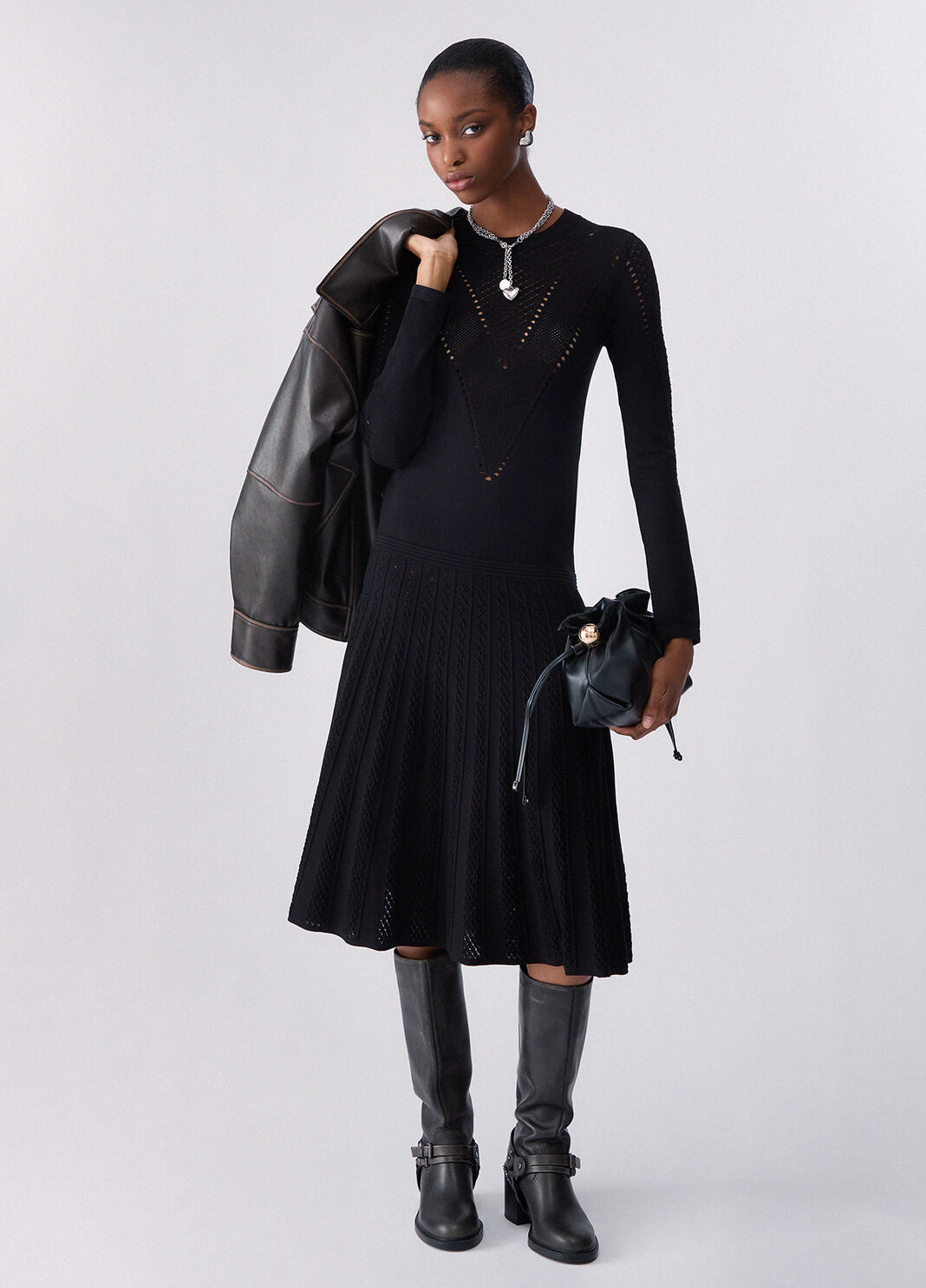 Knit Midi Dress black Liu Jo - large image number 5