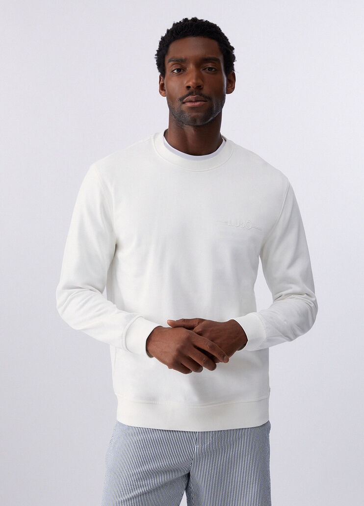 Sweatshirt with logo white Liu Jo - medium