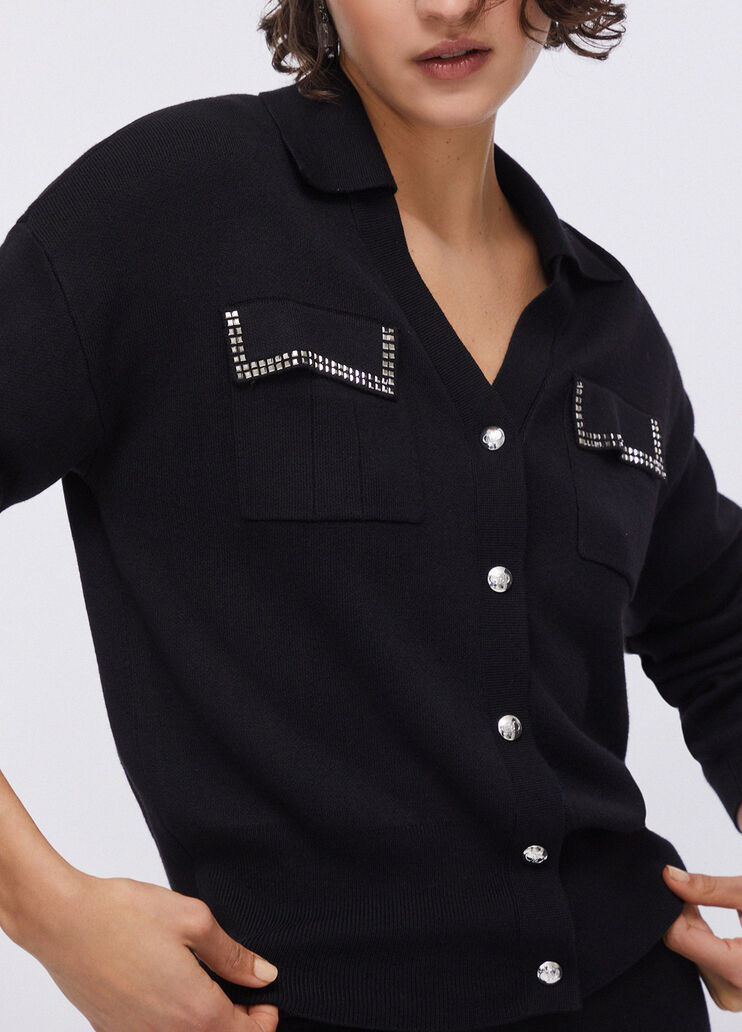 Кардиган с карманами черный Liu Jo - large image number 4