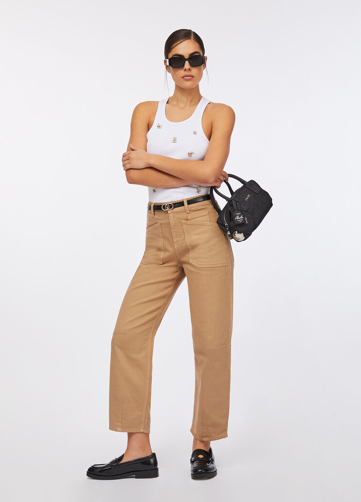 Carrot-fit high-rise trousers cumin Liu Jo - large image number 5