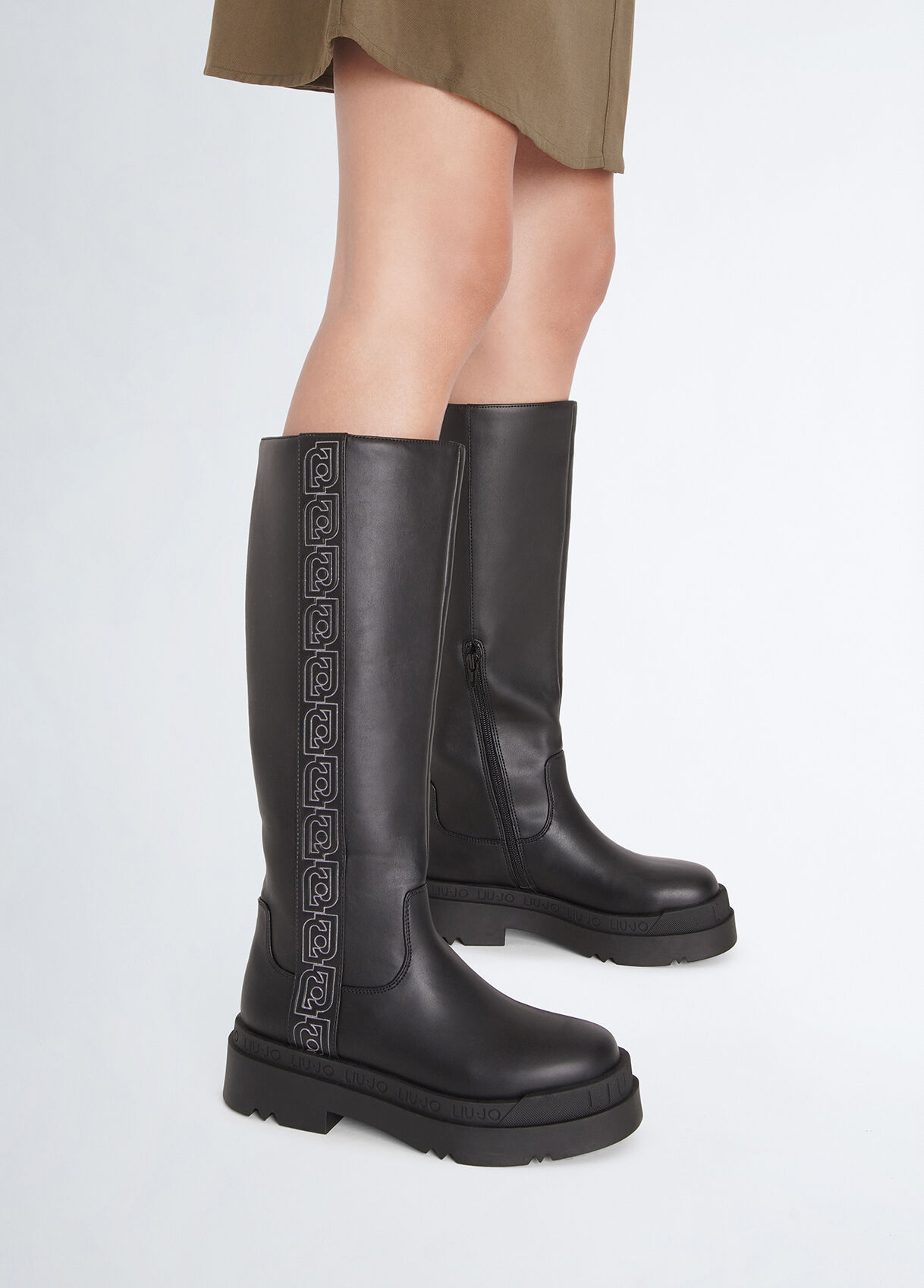 Black platform boots with logo colour black Liu Jo