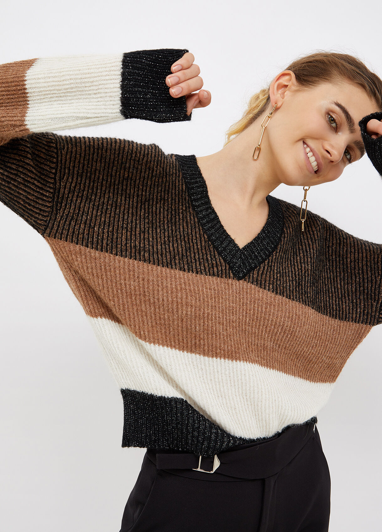 striped coloured jumper