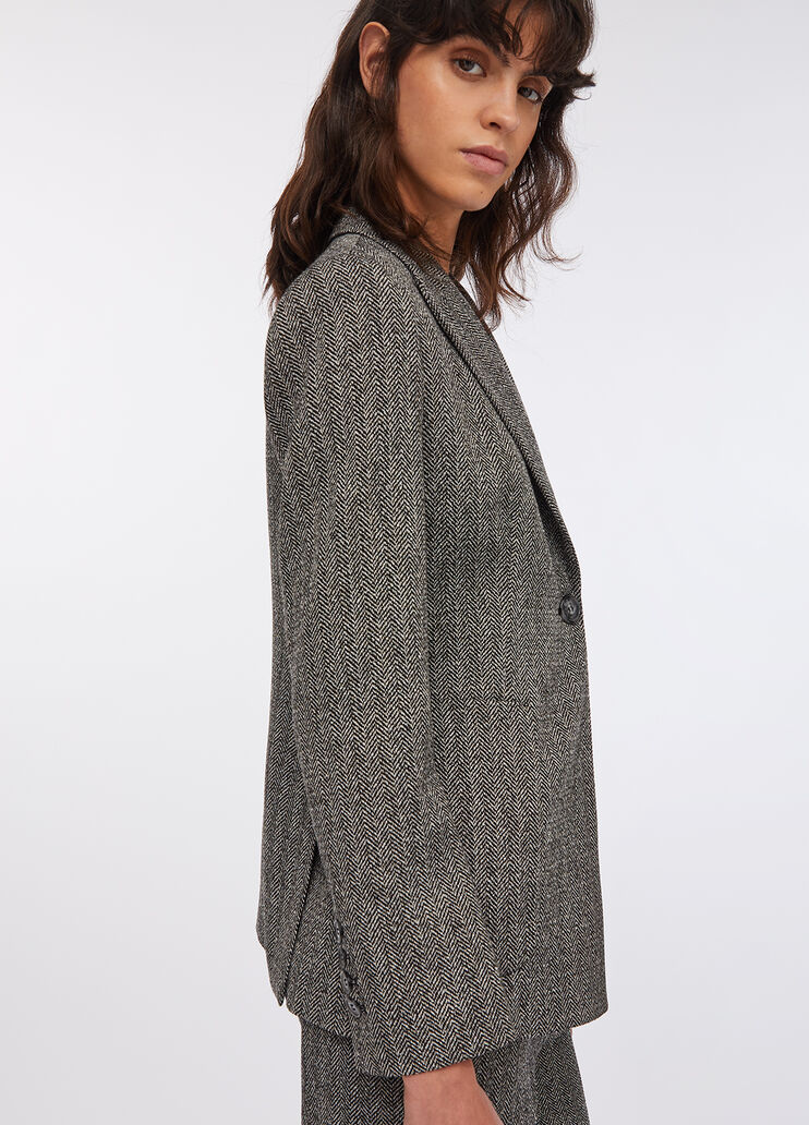 Fit & Flare-Jacke mit Fischgrätmuster Graues Fischgrätmuster Liu Jo - large image number 2