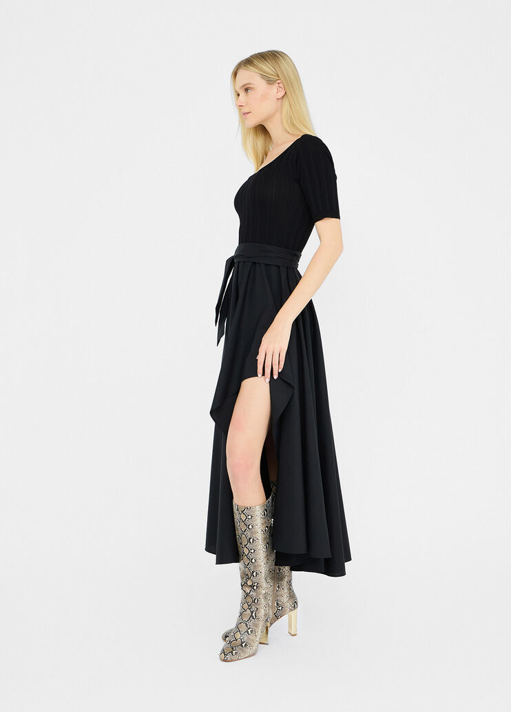 Short cotton poplin and knit dress black Liu Jo - large image number 3 Short cotton poplin and knit dress black Liu Jo - large image number 3