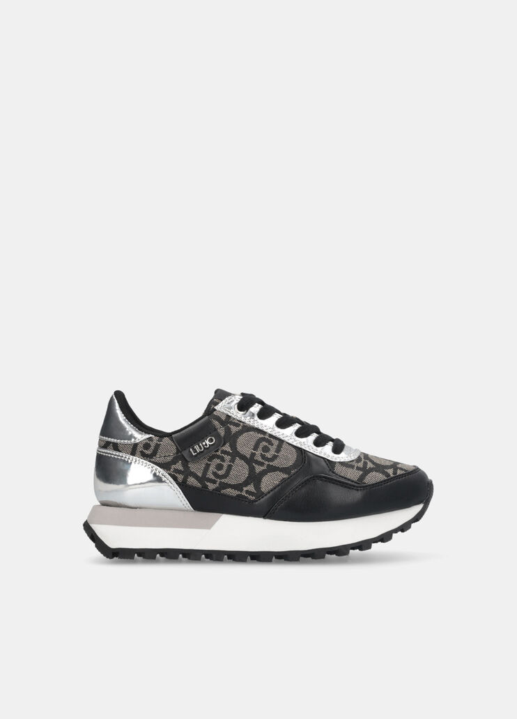 Sneakers with jacquard monogram black Liu Jo - large image number 1 Sneakers with jacquard monogram black Liu Jo - large image number 1