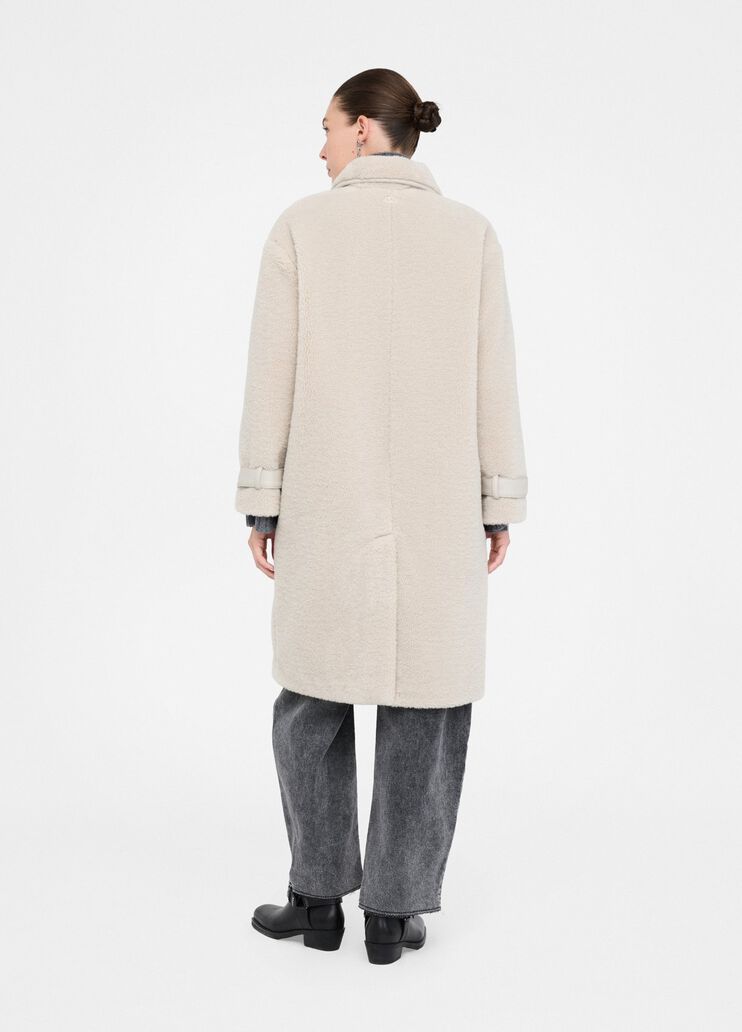 Teddy fabric coat dark beige Liu Jo - large image number 1 Teddy fabric coat dark beige Liu Jo - large image number 1