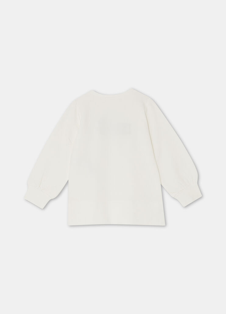 Sweat-shirt en coton avec broderie blanc Liu Jo - large image number 3 Sweat-shirt en coton avec broderie blanc Liu Jo - large image number 3