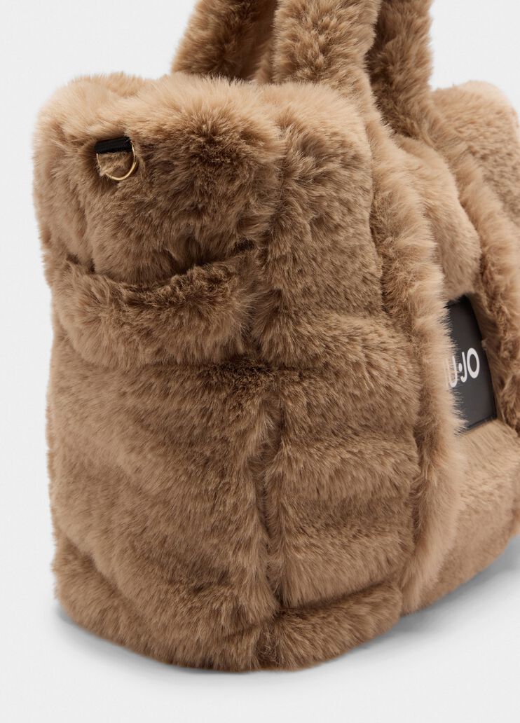 Mittelgroßer Shopper aus Teddyfell Champagner Liu Jo - large image number 5 Mittelgroßer Shopper aus Teddyfell Champagner Liu Jo - large image number 5