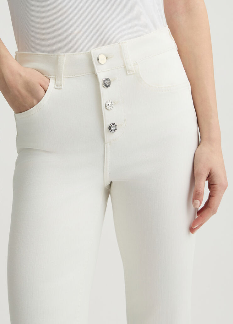 White high-rise bootcut trousers white wool Liu Jo - large image number 2