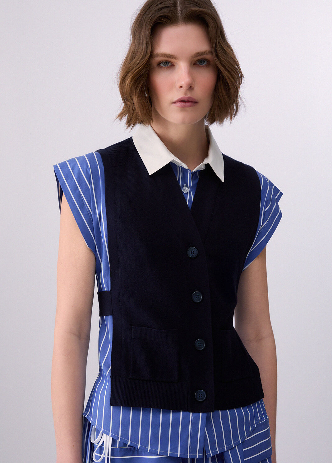 Shirt with Knit Inserts blue Liu Jo - large image number 4