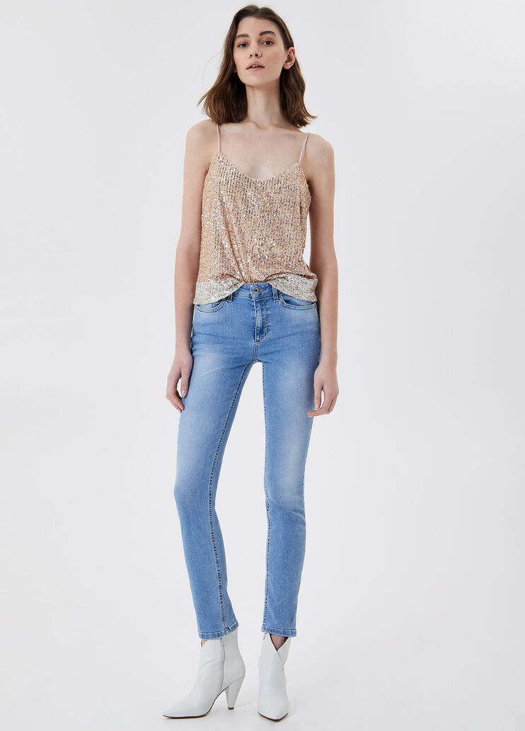 Экологичные зауженные джинсы Синий деним Liu Jo - large image number 3